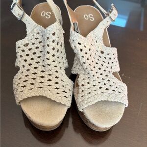 SO Women's Beige Woven Wedges